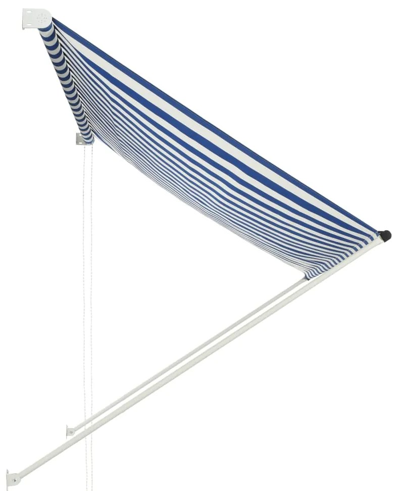 Toldo retrátil 200x150 cm azul e branco