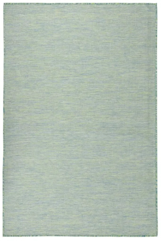 Tapete de tecido plano para exterior 120x170 cm turquesa