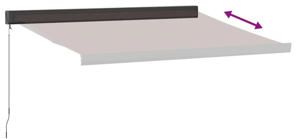 Toldo retrátil manual 350x250 cm castanho