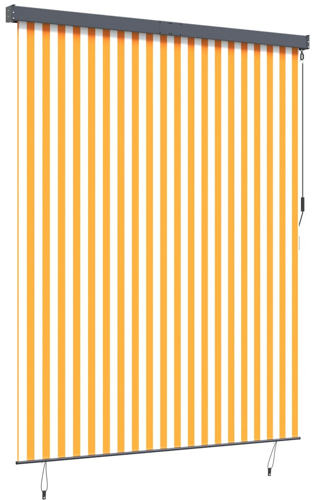 Cortina Rolô Exterior laranja e branco 220 x 250 cm tecido