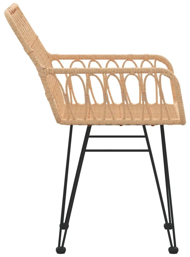 Cadeiras de jardim c/ apoio de braços 2 pcs 56x64x80 cm vime PE