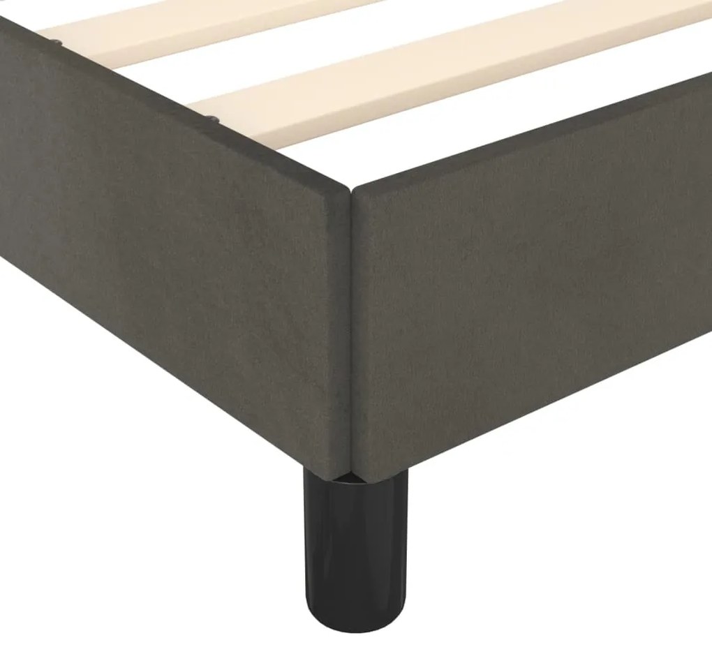 Estrutura de cama sem colchão 140x200 cm veludo cinzento-escuro