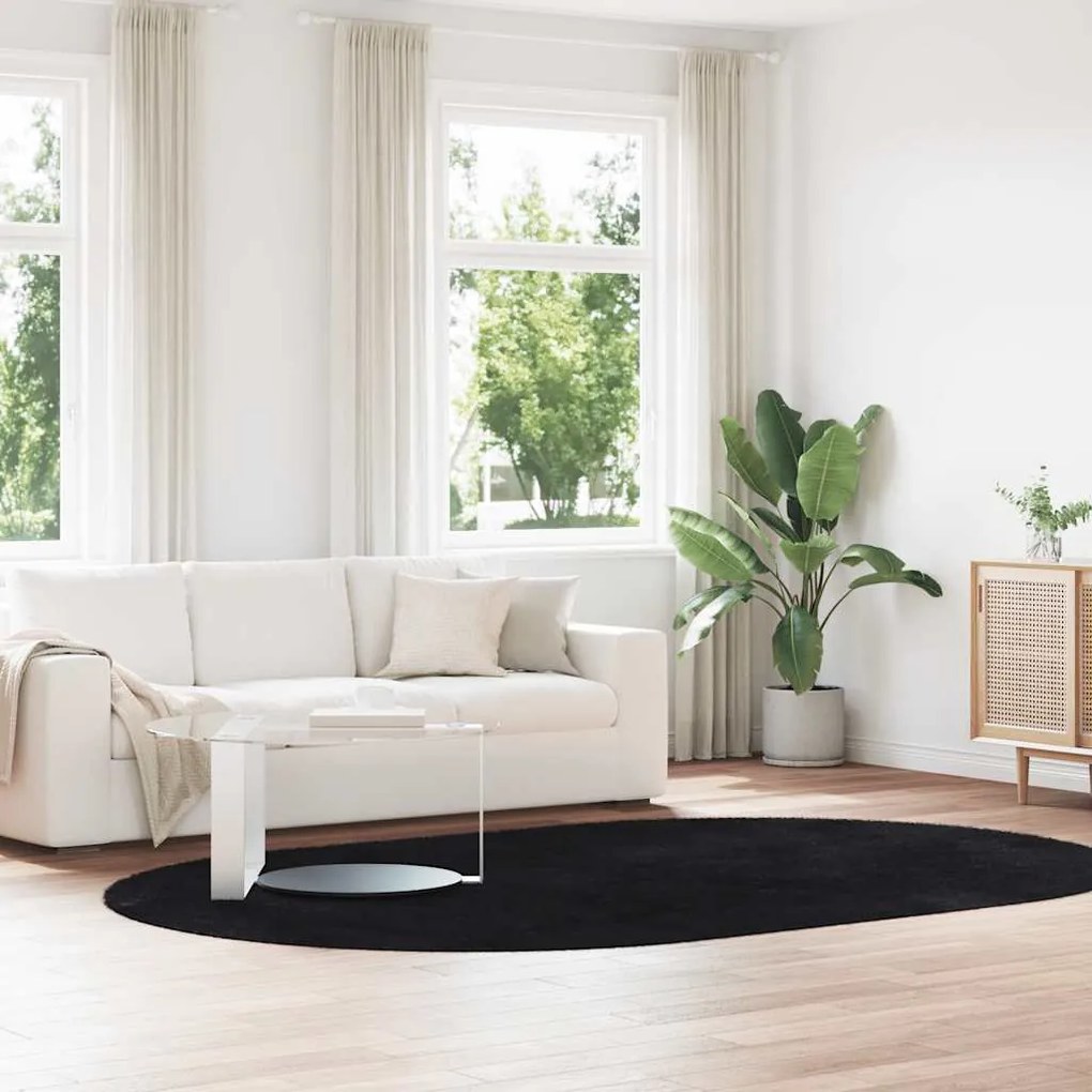 vidaXL Tapete shaggy de pelo alto NAVARRA 300x200 cm poliéster preto