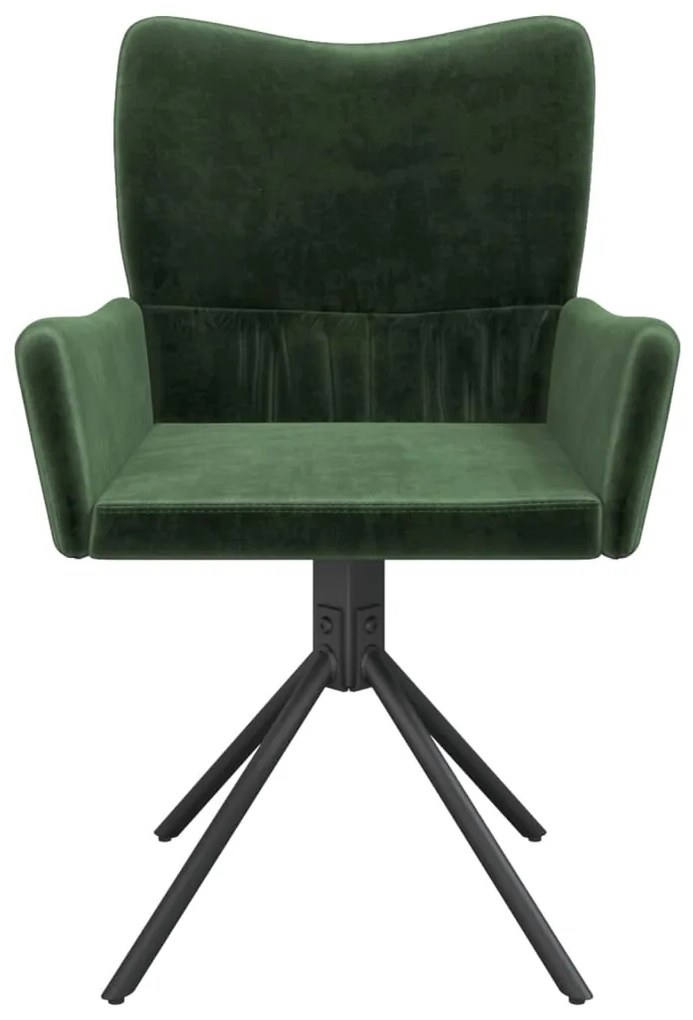 Cadeiras de jantar giratorias 2 pcs veludo verde-escuro