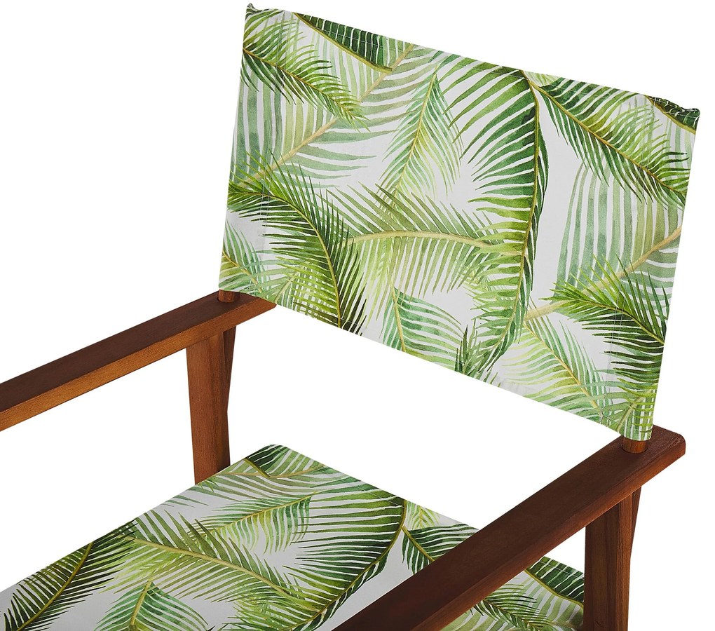 Conjunto de 2 capas verde e branco motivo tropical para cadeiras CINE Beliani
