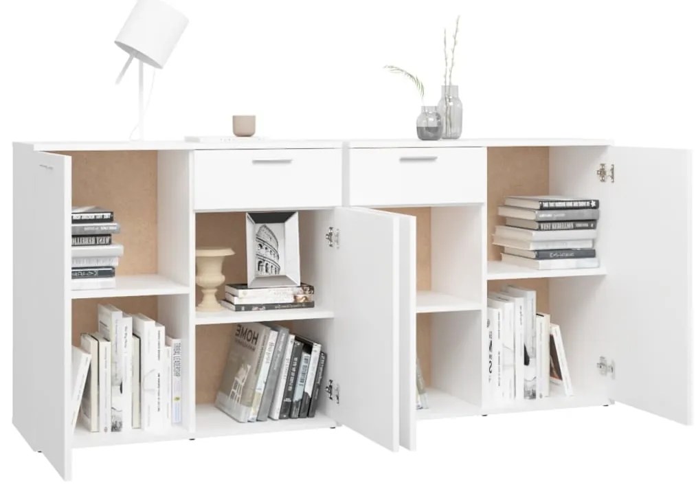 Aparador 160x36x75 cm contraplacado branco