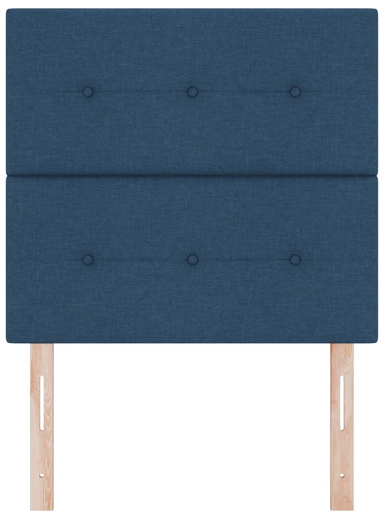 Cabeceira vidaXL Botões Almofadados Azul 90 cm Tecido