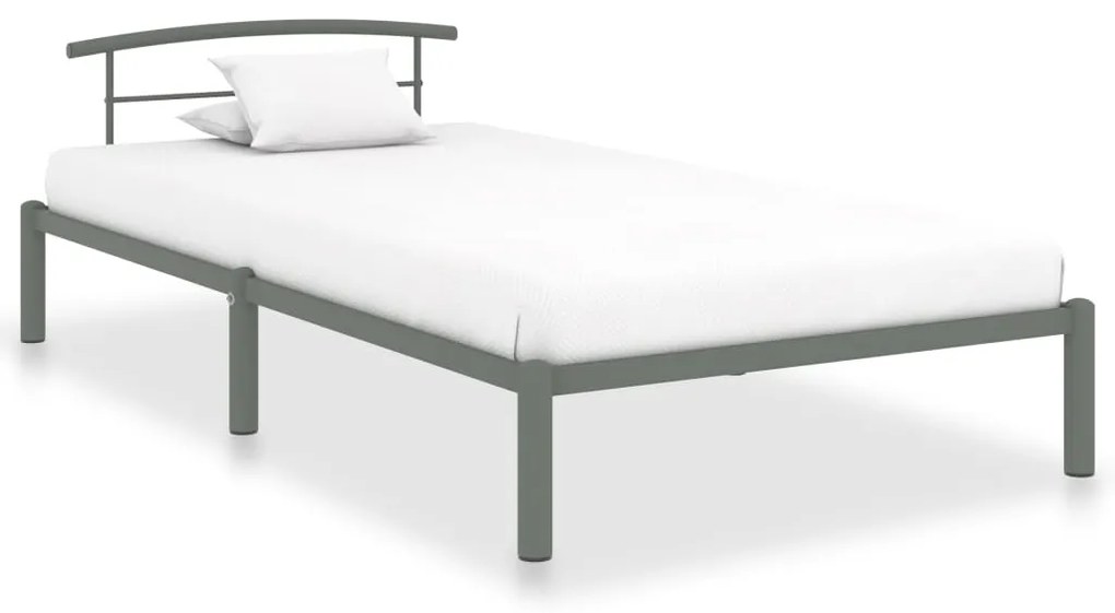 Estrutura de cama 100x200 cm metal cinzento