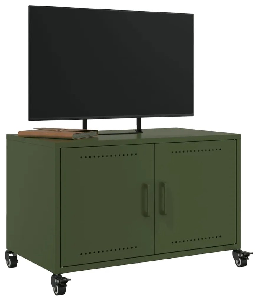 Móvel de TV 68x39x43,5 cm aço verde azeitona