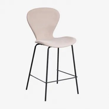 Em Um Banco Alto. ↑65 Cm & Negro & Tecido Nudez Castanho Claro & Tecido - Sklum