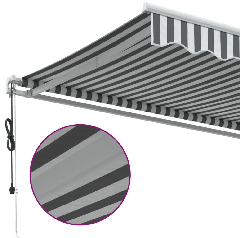 Toldo retrátil automático 450x300 cm antracite e branco