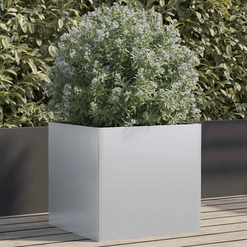 Vaso/floreira 49x47x46 cm aço galvanizado prateado