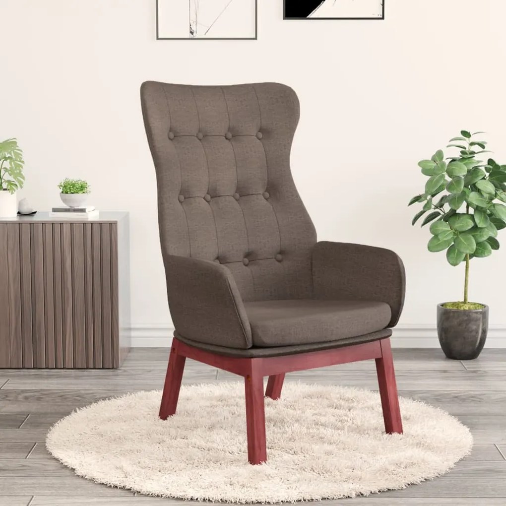 vidaXL Cadeira de descanso tecido cinzento-acastanhado