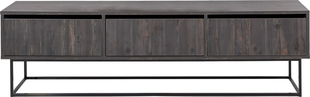 Móvel TV Kordon – Castanho Escuro e Preto – 180x50x40 cm