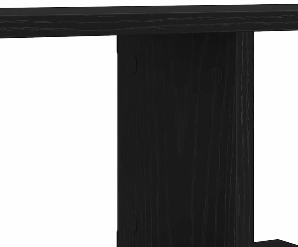 Prateleira de TV Montada na Parede vidaXL Preta em Carvalho 125x18x23