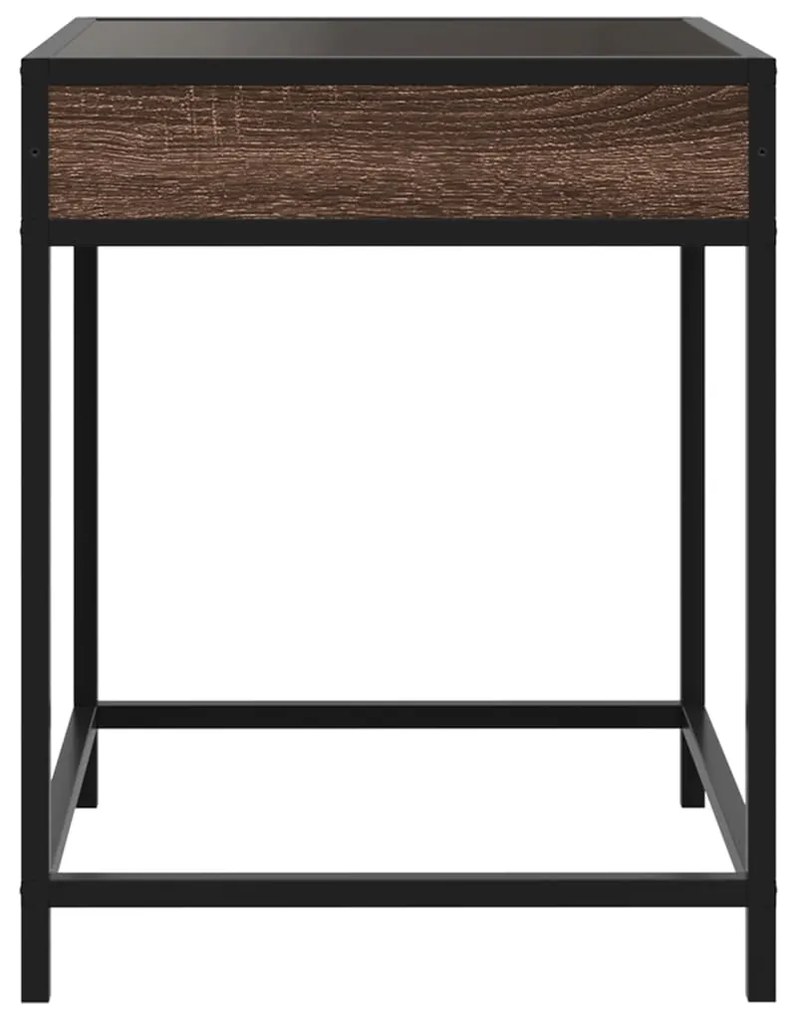 Mesa de cabeceira c/ LED Infinity 40x40x51 cm carvalho castanho