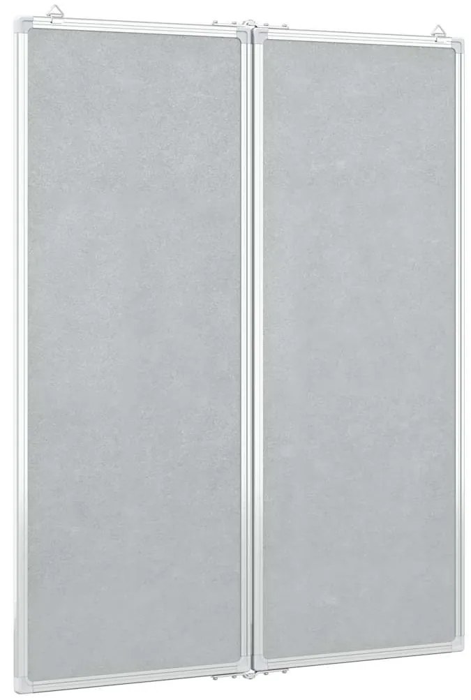 Quadro branco magnético dobrável 80x100x1,7 cm alumínio