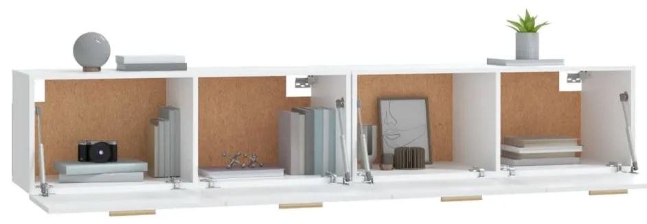 Armários parede 2pcs 100x36,5x35 cm derivados de madeira branco