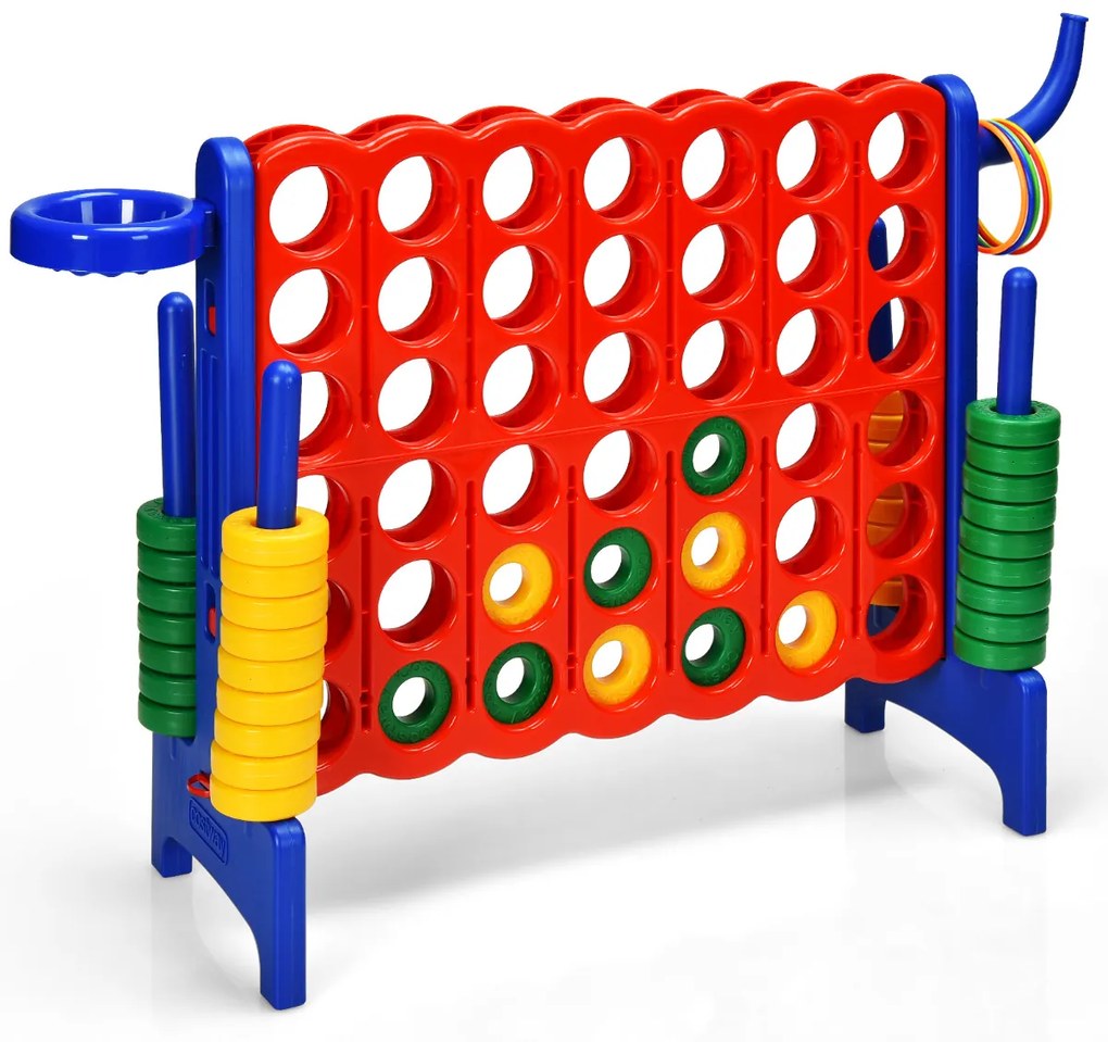 Jogo Conecta 4 gigante 84 x 33 x 74 cm para crianças e adultos para ar livre 74 cm com cesto e jogo de atirar argolas 42 peças Azul
