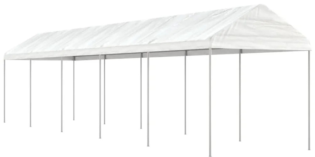 Gazebo com telhado 11,15x2,28x2,69 m polietileno branco