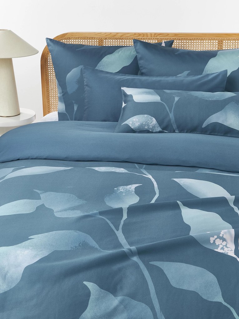 Capa de edredão em cetim de algodão com padrão floral Marino