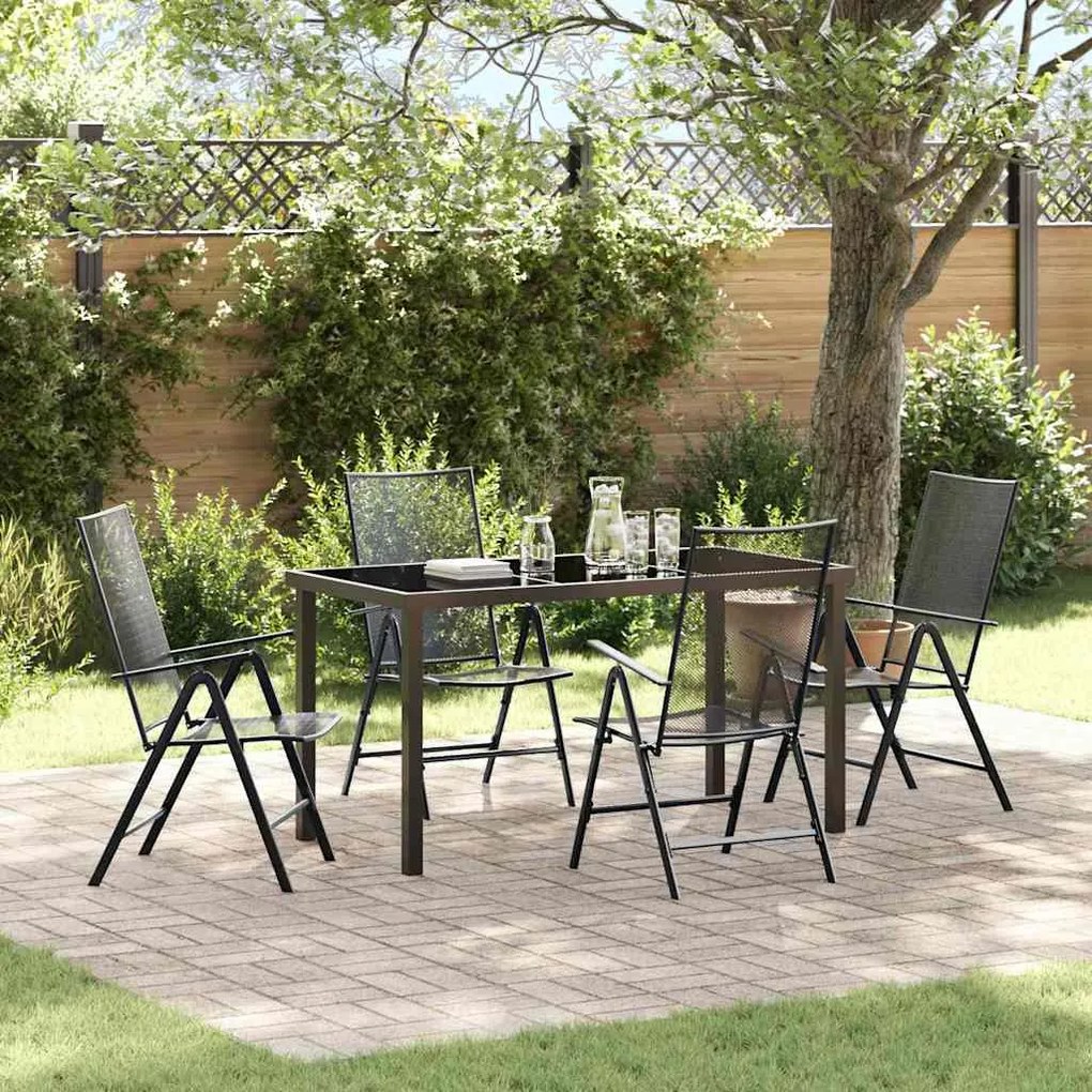 vidaXL Conjunto de Jantar de Jardim com 5 Peças em Aço Antracite