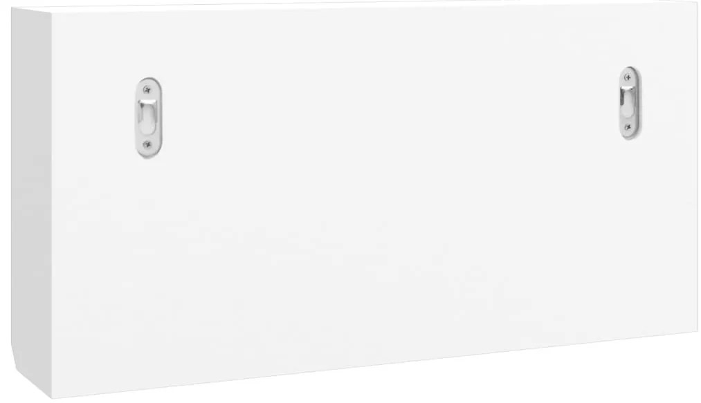 Armário de chaves 40x8,5x20 cm derivados de madeira/aço branco