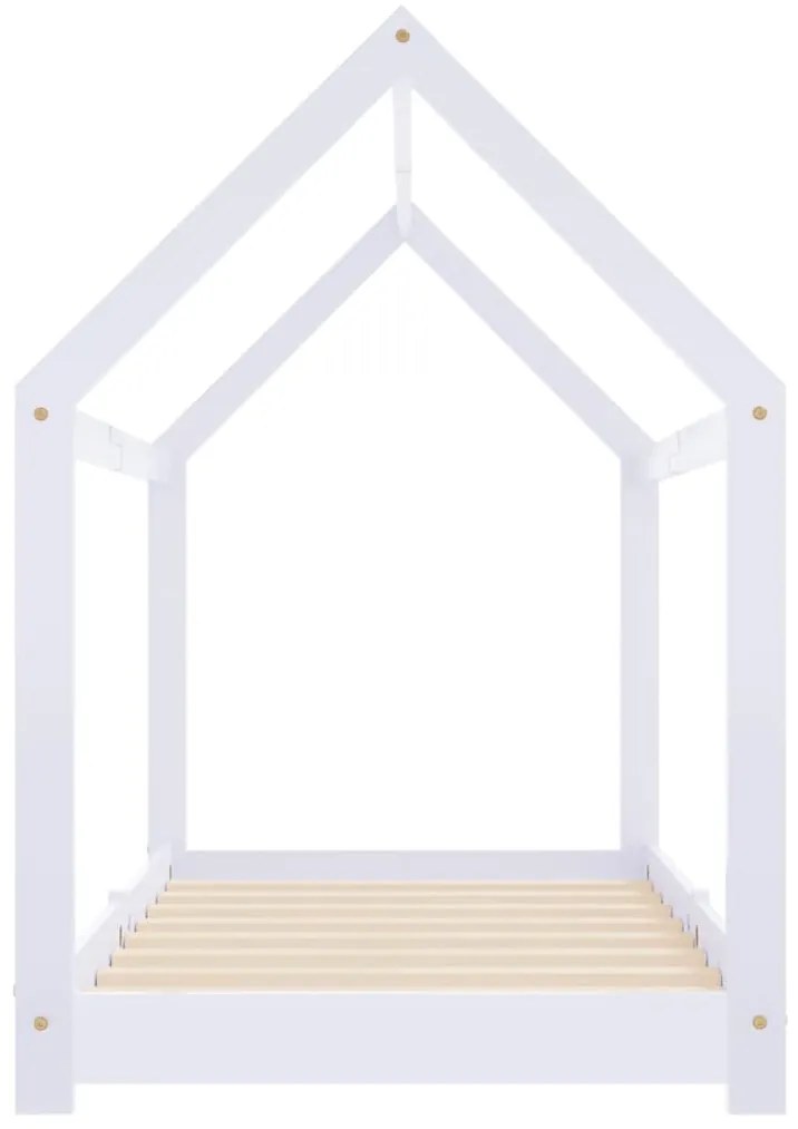 Estrutura de cama para crianças 80x160 cm pinho maciço branco