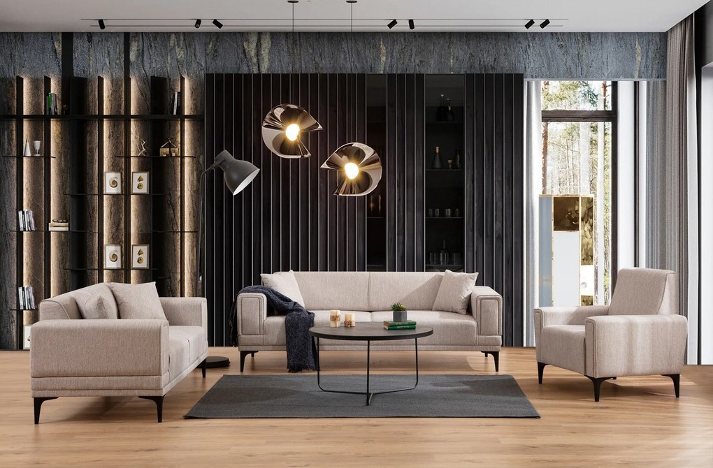 Sofá de 2 Lugares Horizon – Castanho Claro – 170 cm x 85 cm x 77 cm