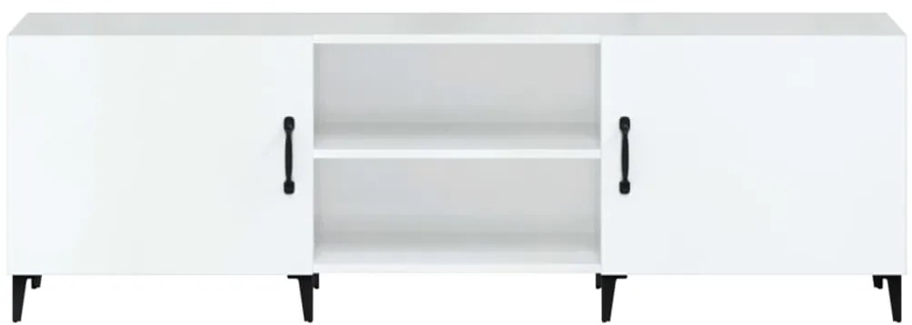 Móvel de TV 150x30x50 cm derivados de madeira branco brilhante