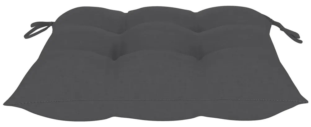 Cadeiras de jardim empiháveis c/ almofadões 8 pcs teca maciça