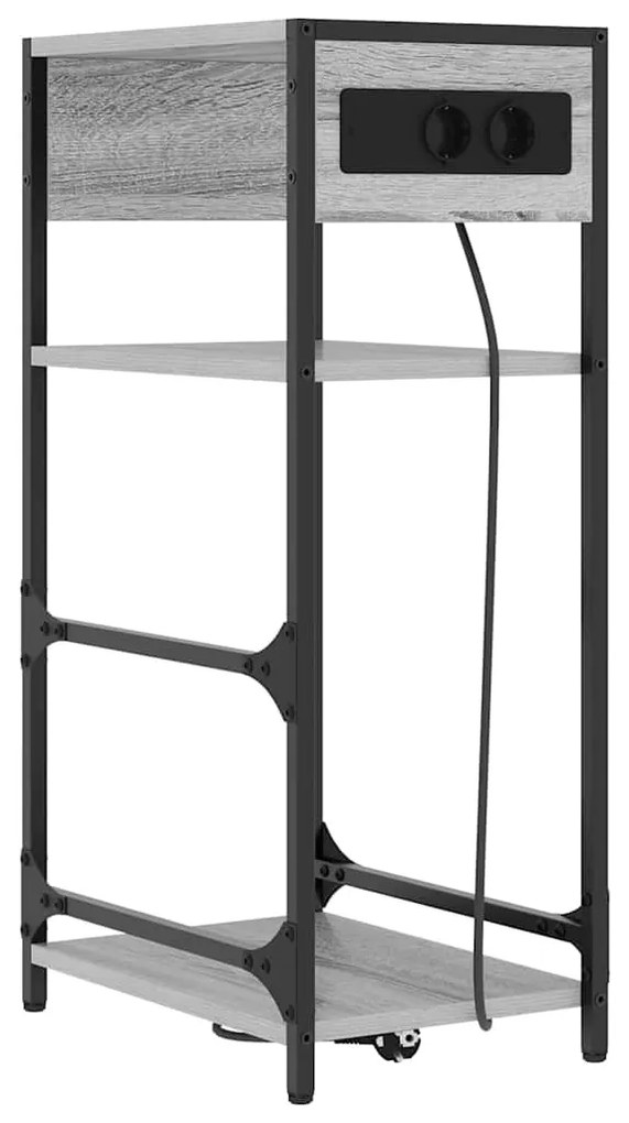 Armário de Cabeceira com gaveta Sonoma cinzento 40 x 27 x 76 cm