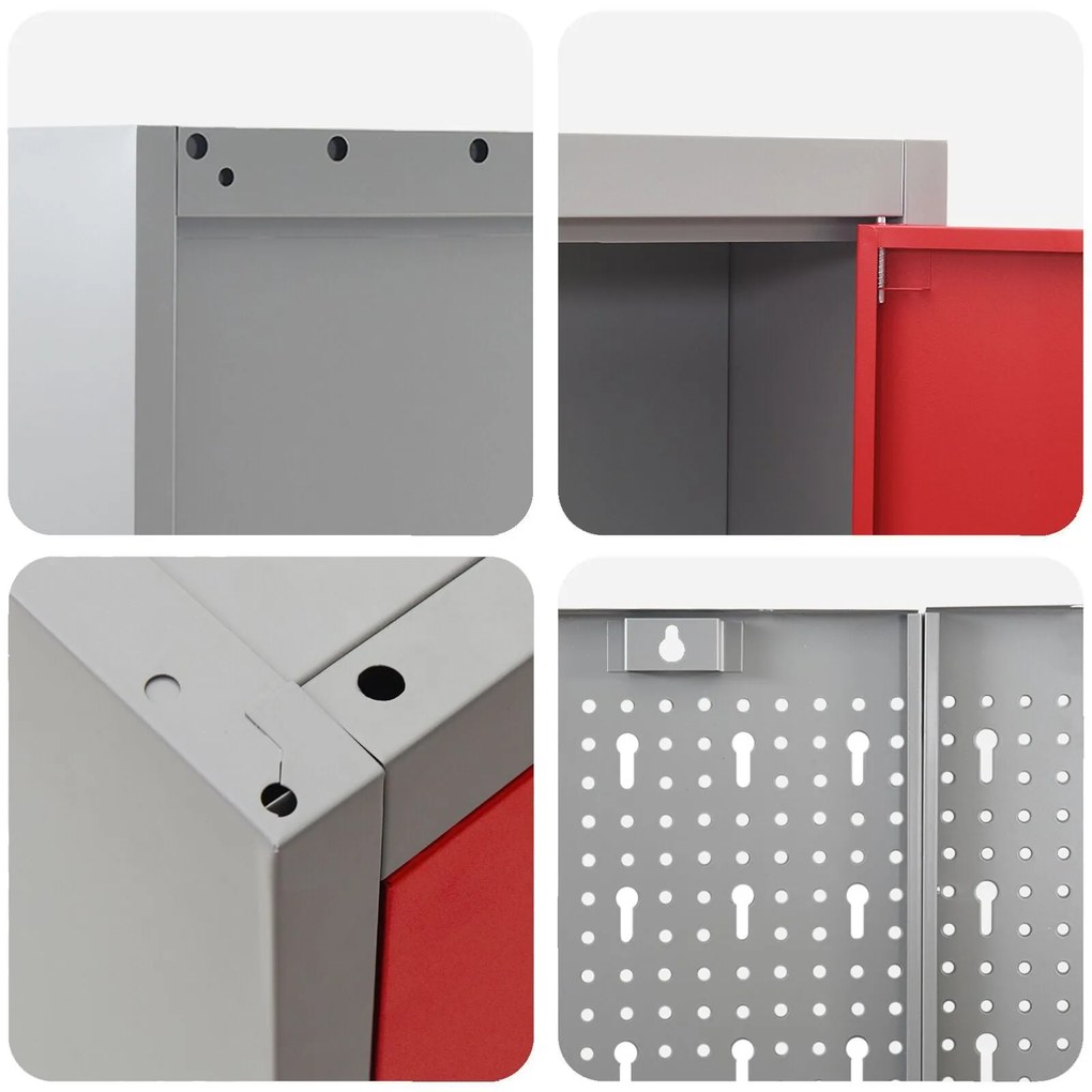 Conjunto de Gabinete de Trabalho e Painel de Ferramentas em 8 Peças Vi