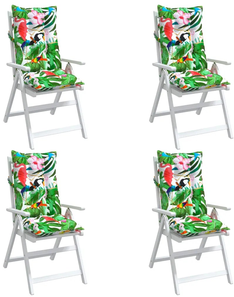 Almofadões p/ cadeira encosto alto 4 pcs tecido oxford multicor