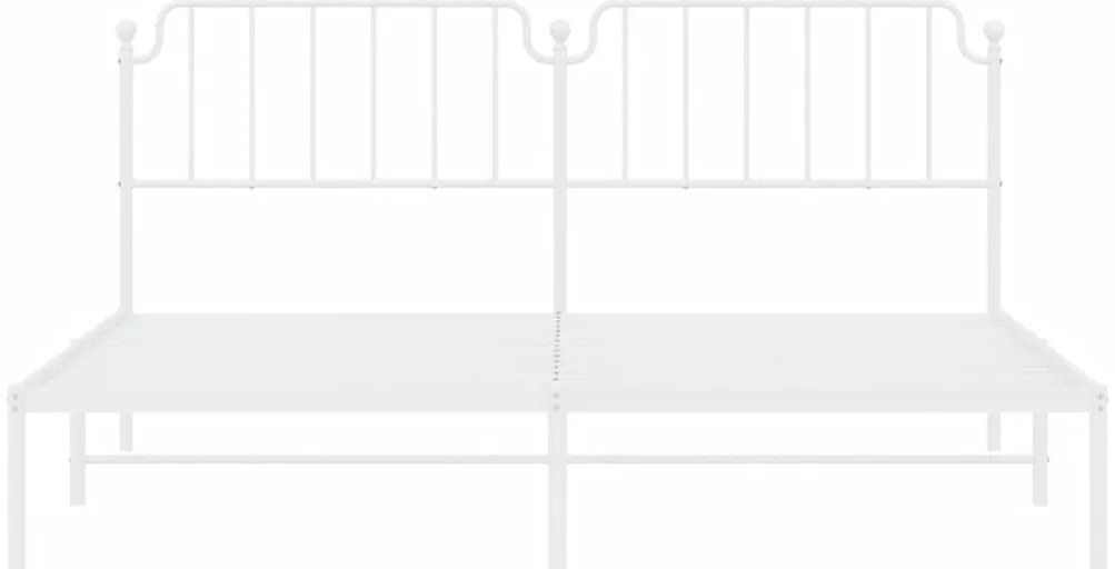 Estrutura de cama com cabeceira 200x200 cm metal branco