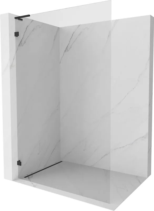 Mexen Lunar L Parede de chuveiro Walk-in esquerda 70 x 200 cm, transparente 8 mm, preta - 830L-070-000-70-00-L