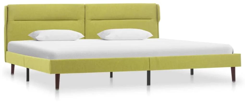286876 vidaXL Estrutura de cama em tecido verde 180x200 cm