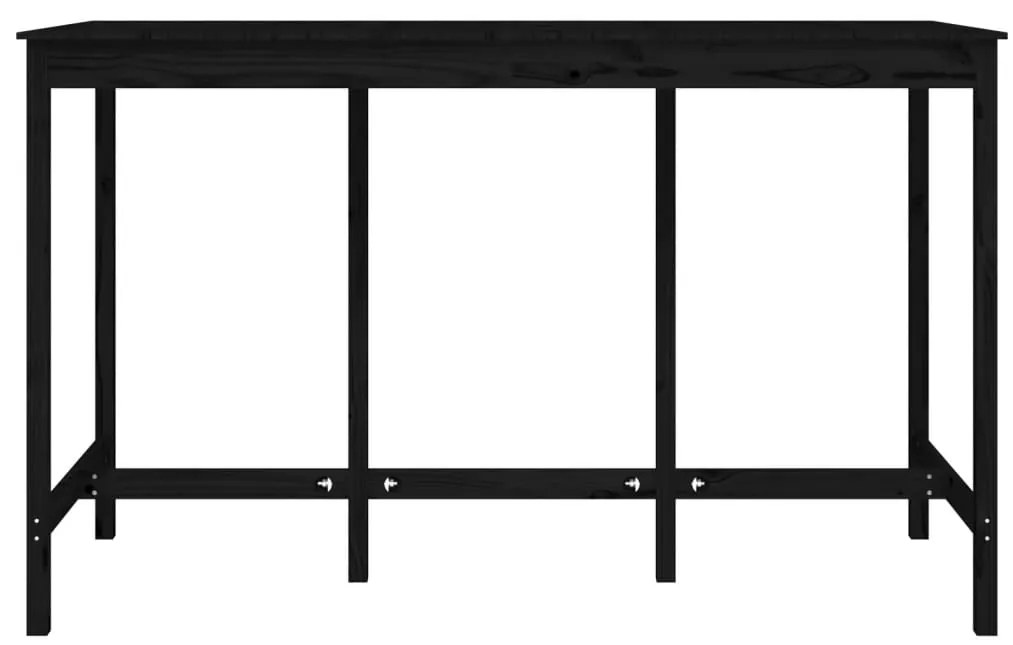 Mesa de bar 180x80x110 cm pinho maciço preto