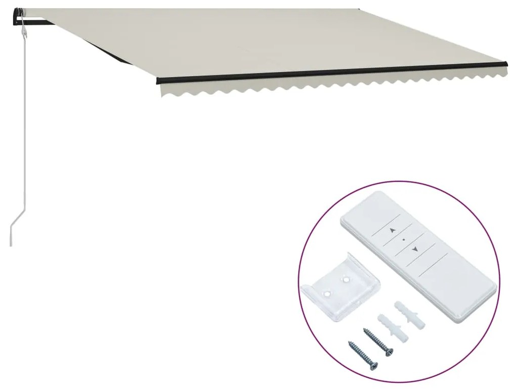 vidaXL Toldo retrátil automático 600x300 cm cor creme