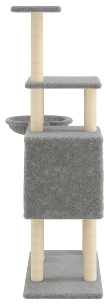 Árvore p/ gatos c/ postes arranhadores sisal 131 cm cinza-claro