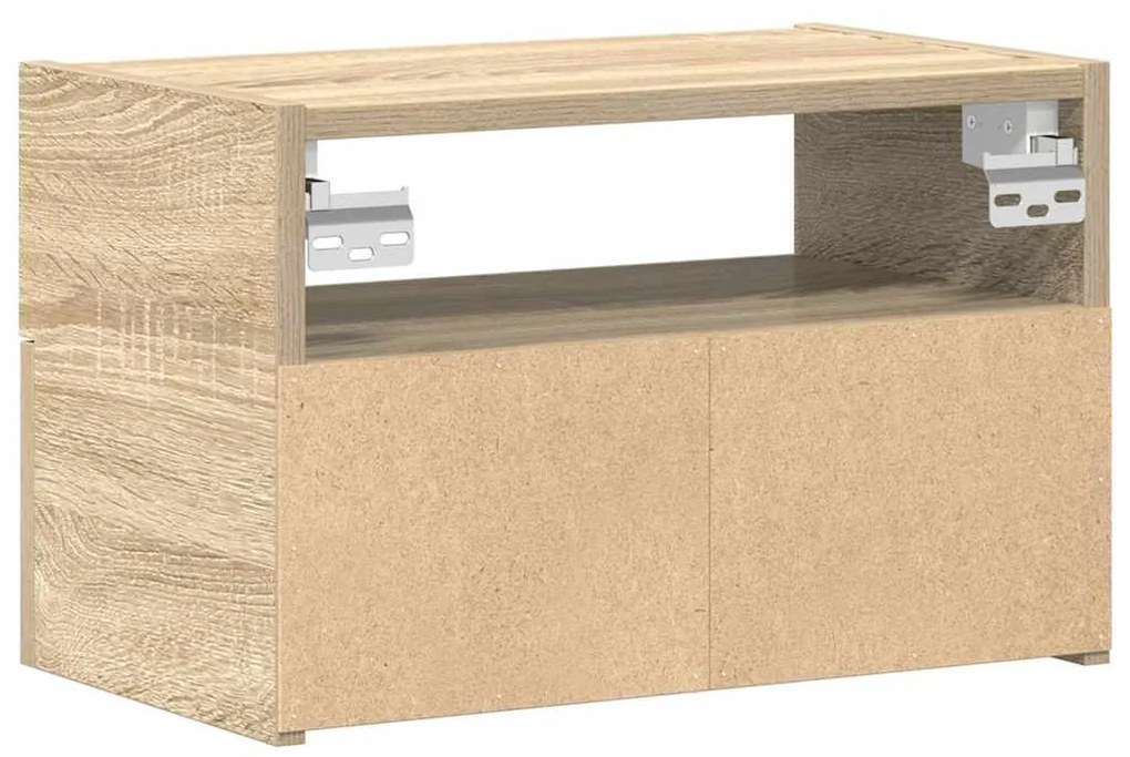 Mesas de cabeceira de parede 2 pcs 45x26x28,5cm carvalho sonoma