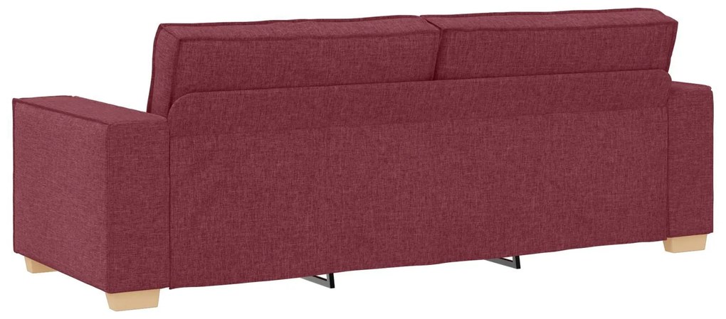 Conjunto de Sofá de 3 Peças com Almofadas Vermelho Vinho