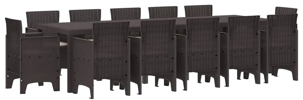Conjunto de Jantar para Jardim 13 pcs Marrom e Taupe