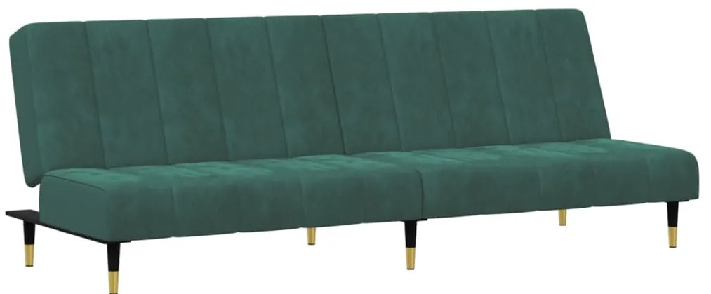 2 pcs conjunto de sofás veludo verde-escuro