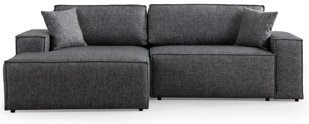 Sofá-Cama de Canto Pırlo – Cinzento Escuro – 260x78x170 cm