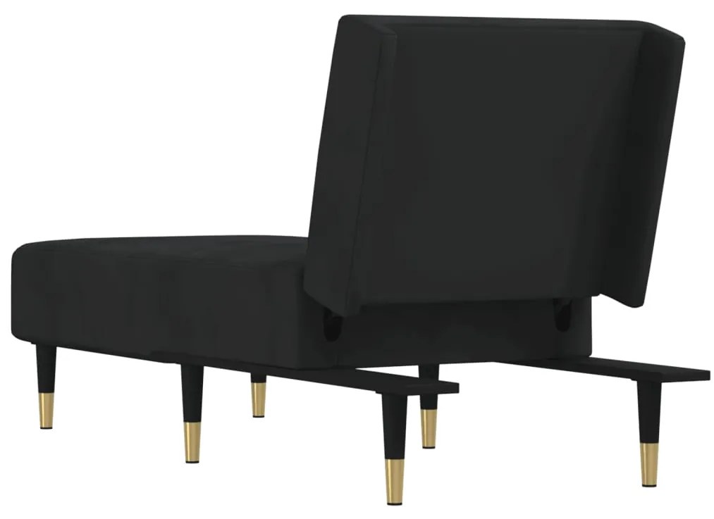 Chaise longue veludo preto