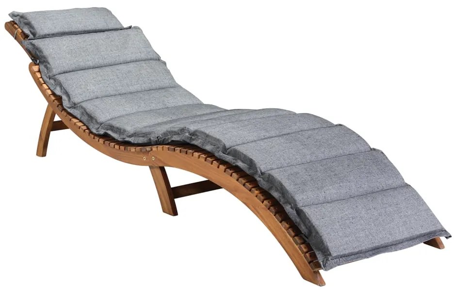 Almofada para espreguiçadeira 183x56x7cm cinza mesclado