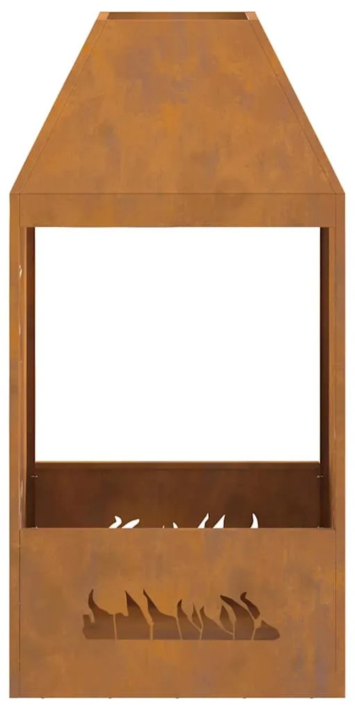 Fogueira vidaXL 50x50x100 cm Aço Envelhecido