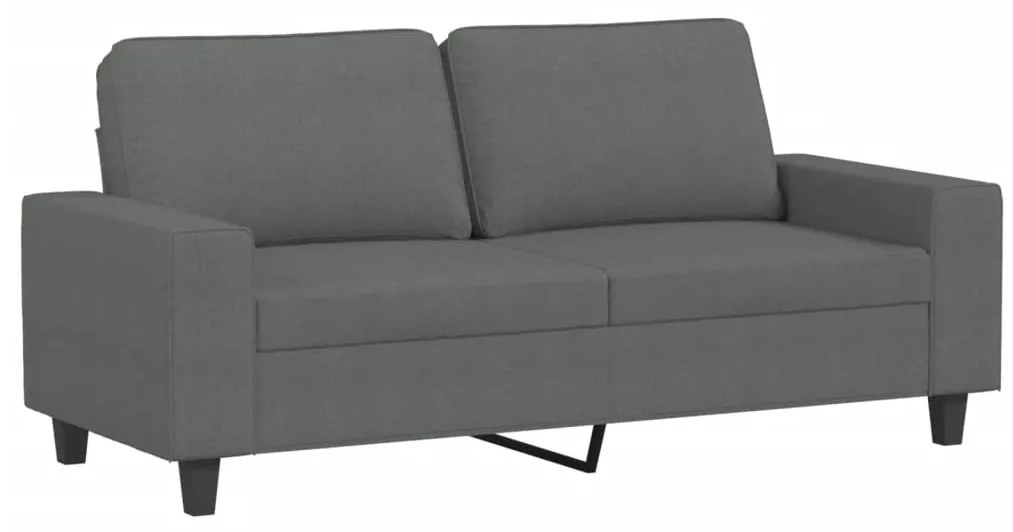 2 pcs conjunto de sofás tecido cinzento-escuro