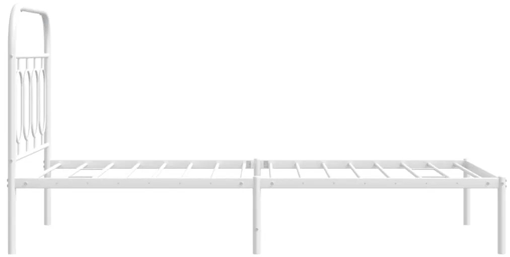 Estrutura de cama com cabeceira 90x190 cm metal branco